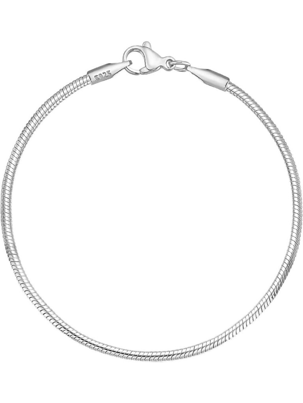 Dainty 925 Sterling Silver Snake Chain Charm Bracelet for Women - Perfect